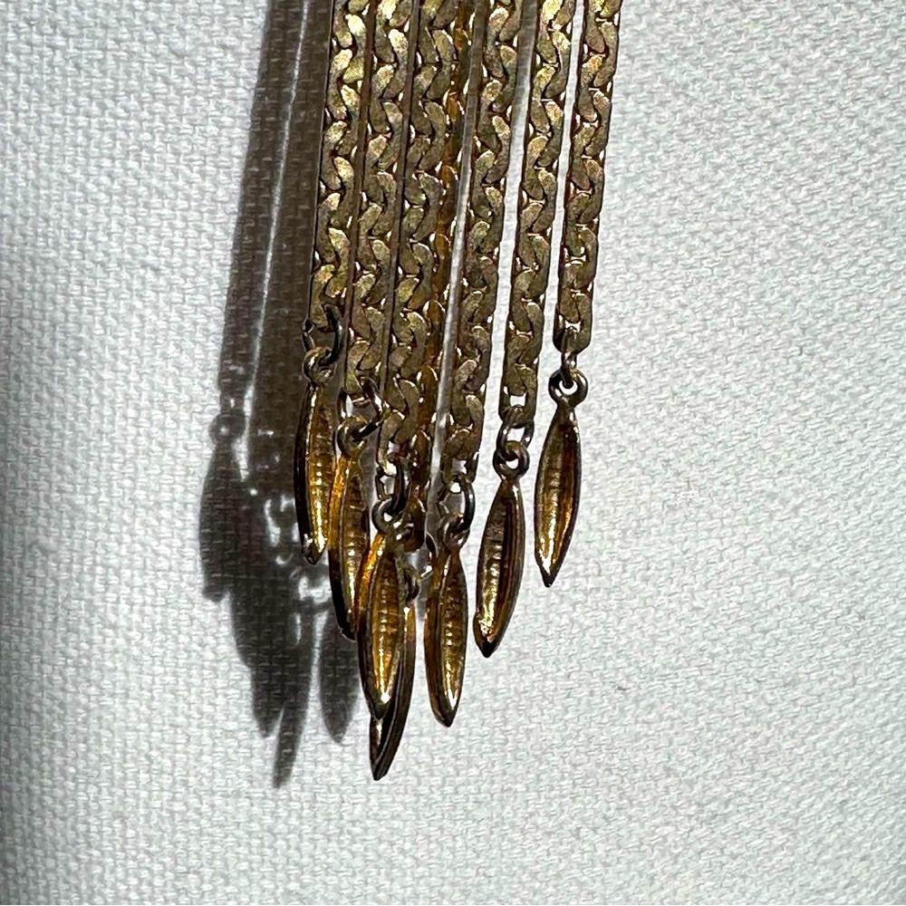 D’orlan - Vintage gold plated Y 6-strand necklace - Picture 3 of 14